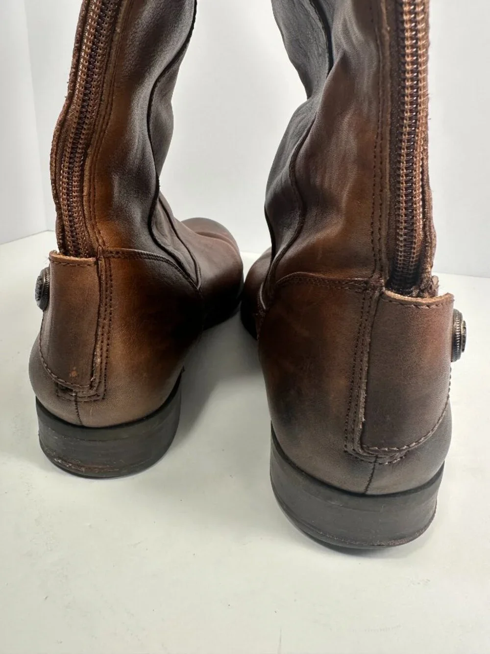 Arturo Chiang Cognac Brown Tall Leather Boots - 10M